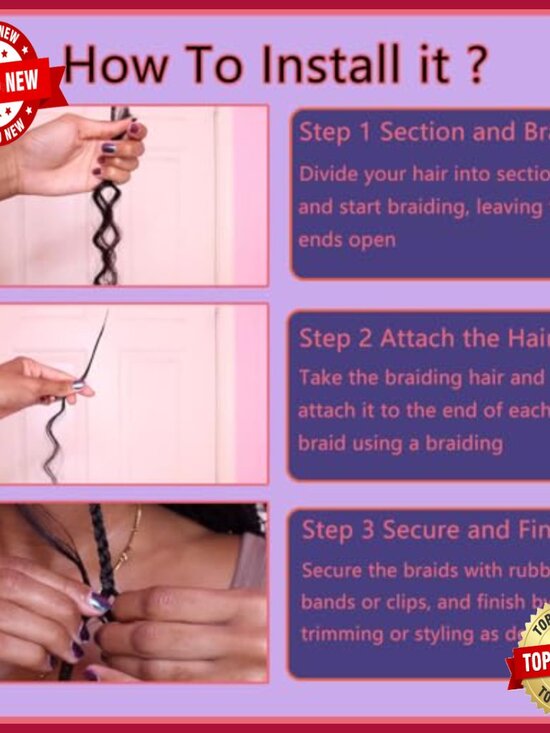 20 Inch Deep Wave Human Hair Extensions for Boho Braids 100g Bundle